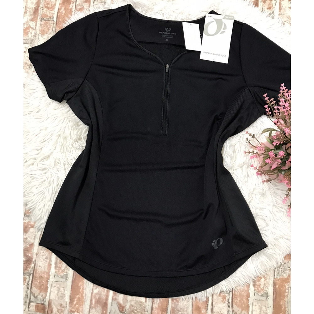 PEARL IZUMI IMPACT Black 1/2 Zip Short Sleeve Cycling Jersey Sports Women's X-Lg